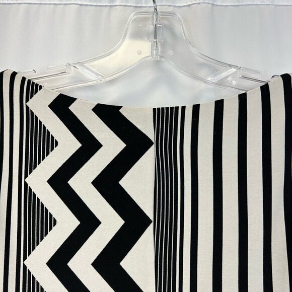 Muse Womens A Line Dress Multicolor Knee Length Chevron Scoop Neck 3/4 Sleeve 8 - Picture 9 of 10